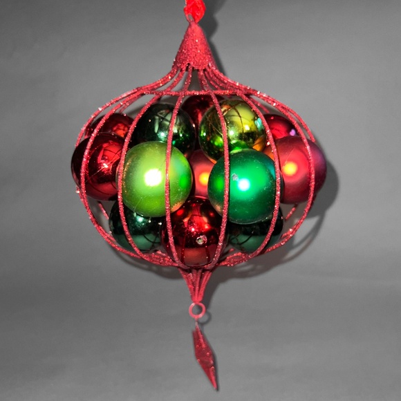 Pier 1 Oversized Christmas Ornament Cage Decoration - Picture 2 of 7